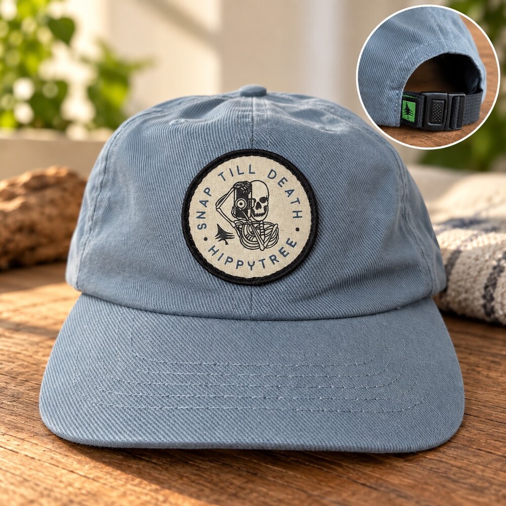 Hippy Tree Bones Hat Light Blue Strapback Snap Till Death Patch Unstructured